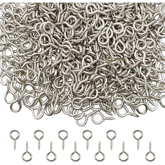 200PCS Small Eye Screws 4 x 8mm Jewelry Making Eyelets Pin Mini Screw Eyes Pin Hook for Art DIY Crafts (Gold) Gold Gold