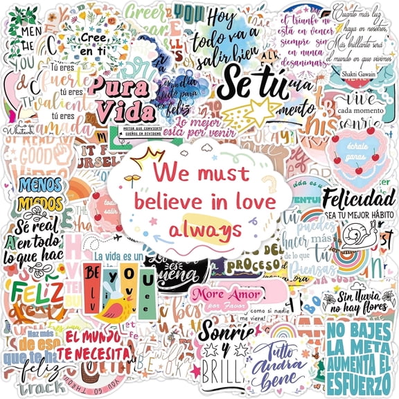 200PCS Spanish Inspirational Text, Boho Healing Phrases, Mental Health & Motivational Stickers – Uplifting Dichos, Cozy Truths, Kind Reminders – Warm & Soothing – Perfect for Sticky Notes.