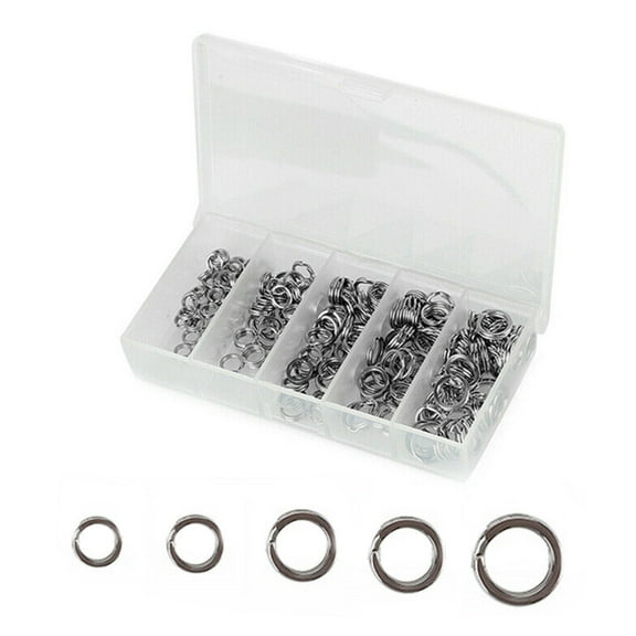 200PCS Stainless Steel Fishing Split Rings Kit 70-175LB Jigging Lures Tackle Set TAPDRA Spare Part
