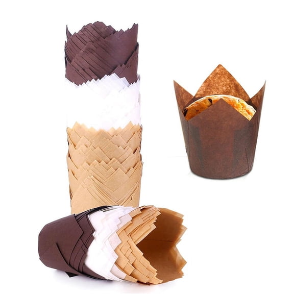 200PCS Tulip Cupcake Liners Upgrade Parchment Paper Muffin for Baking Wedding Birthday