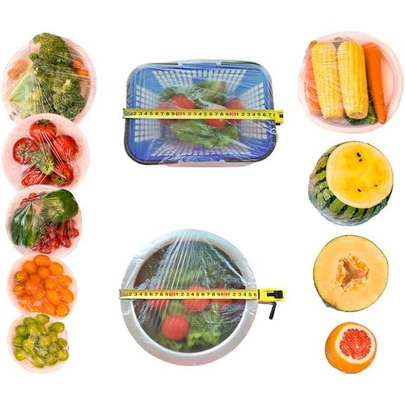 200PCS Upgraded Pre-cut Plastic Wrap Alternative to Foil Cling Wrap Sran Wrap,Used as Food Storage Covers, Fresh Keeping Bags 100pcs, Bowl Covers,Pot Lid,Keep Food Fresh,Cover Leftover