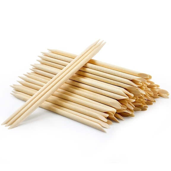 200PCS Wooden Nail Stick 4.5 inch, Cuticle Pusher Remover Sticks Manicure Pedicure Tool