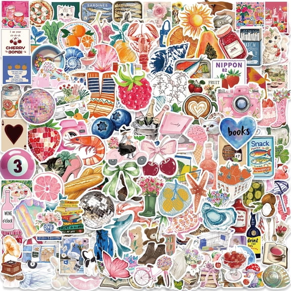 200PCS Y2K Aesthetic Stickers, Coquette Girl Aesthetic Stickers, Coquette Room Decor VintageCute Vinyl Waterproof Stickers for Laptop Water Bottle Cell Phone Skateboard Luggage