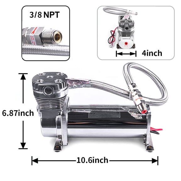 200PSI Heavy Duty Air Train Horn Air Ride Suspension Compressor