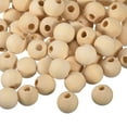 thumbnail image 1 of 200Pack 18mm Natural Wood Spacer Beads, 5mm Large Hole Unfinished Round Wooden Beads, 1 of 6