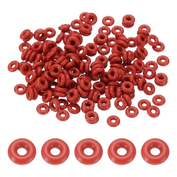 200Pack AS568 AS-004 Silicone O-Ring, 70A Durometer, 5/64" ID, 13/64" OD, 1/16" Width Sealing Gasket for Automotive Machine Pipe Valves, -40C-200C, Red