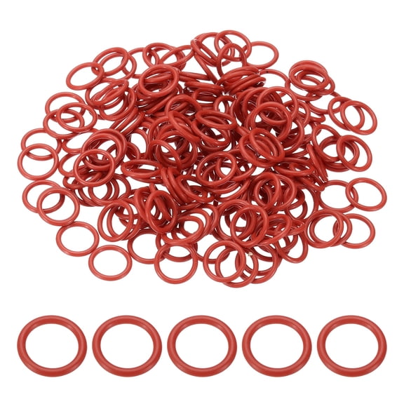 200Pack AS568 AS-012 Silicone O-Ring, 70A Durometer, 3/8" ID, 1/2" OD, 1/16" Width Sealing Gasket for Automotive Machine Pipe Valves, -40C-200C, Red