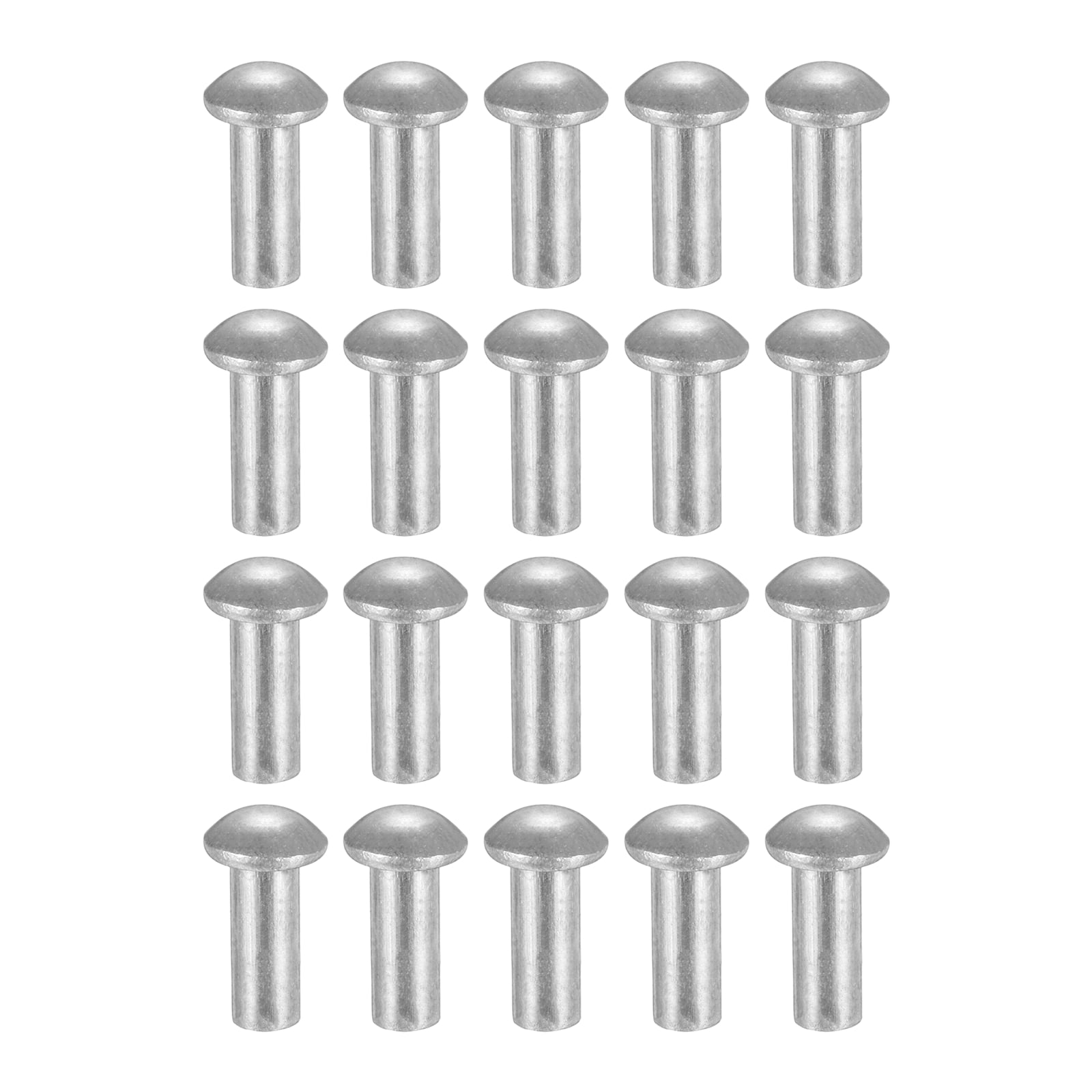 200Pack Brazier Head Rivets, M4 x 10mm Aluminum Solid Rivets, Silver ...