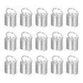 thumbnail image 1 of Uxcell 200 Pack Coil Cord Ends, 6x9mm Iron Spring Tube Cap Clasps for DIY Craft Making, Silver Tone, 1 of 6