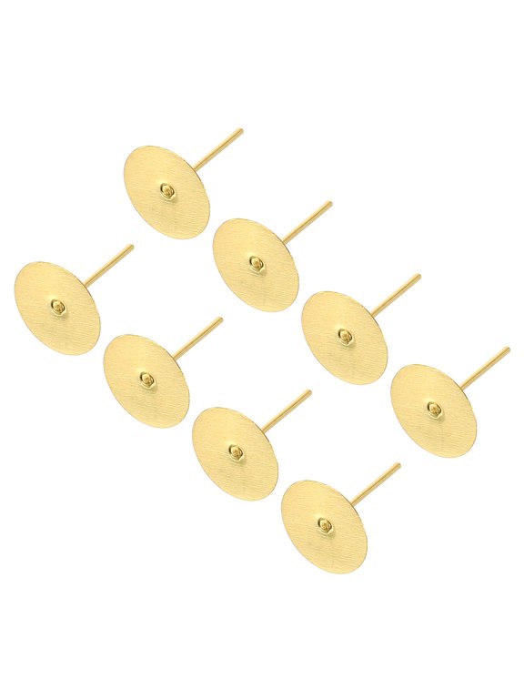 200Pack Earring Posts, 10mm/0.4inch Stainless Steel Earring Studs, Gold
