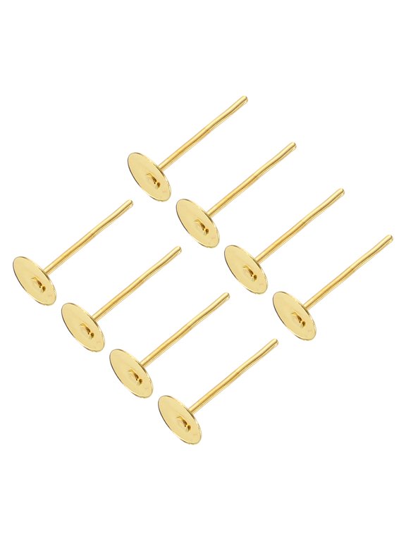 200Pack Earring Posts, 5mm/0.2inch Stainless Steel Earring Studs, Gold