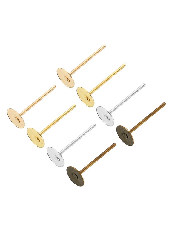 200Pack Earring Posts, 5mm/0.2inch Stainless Steel Earring Studs, Mix Colors