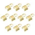 thumbnail image 1 of 200Pack Fold Over Cord Ends, 3x6mm Terminators Crimp End Tips for Leather Ribbon, Gold Tone, 1 of 6
