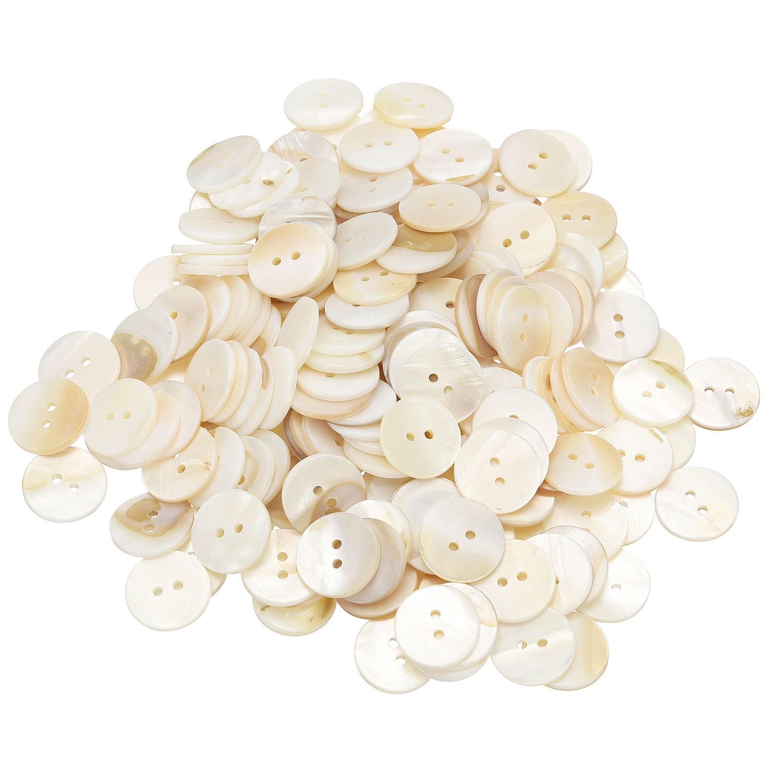 200Pack Natural Shell Button, 2 Hole 18mm Mother of Pearl Buttons, White