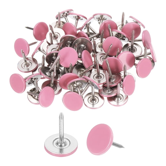 200Pack Push Pins, 11mmx13mm Round Flat Head Decorative Thumb Tacks, Pink