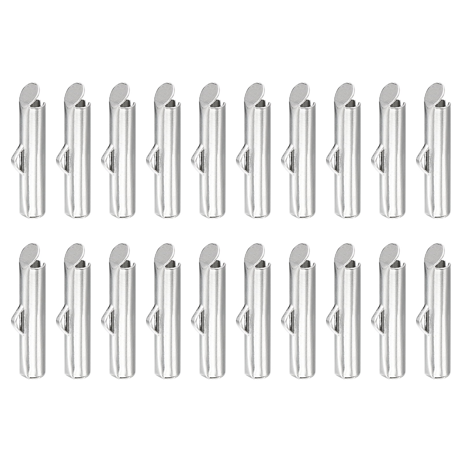 200Pack Slide on End Clasps, 16mm Tube Ball Bead Slider Crimp Ends