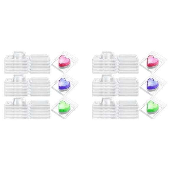200Pack Wax Melt Container 1.3 Oz,Wax Melt Single Square Flip Top Clear Empty Plastic Square Tray A