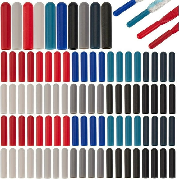 200Pcs 10 Colors ABS Plastic Aglets for Shoelaces Shoelace Tips Head Column Mixed Color 21.5x4.5mm 20pcs/color