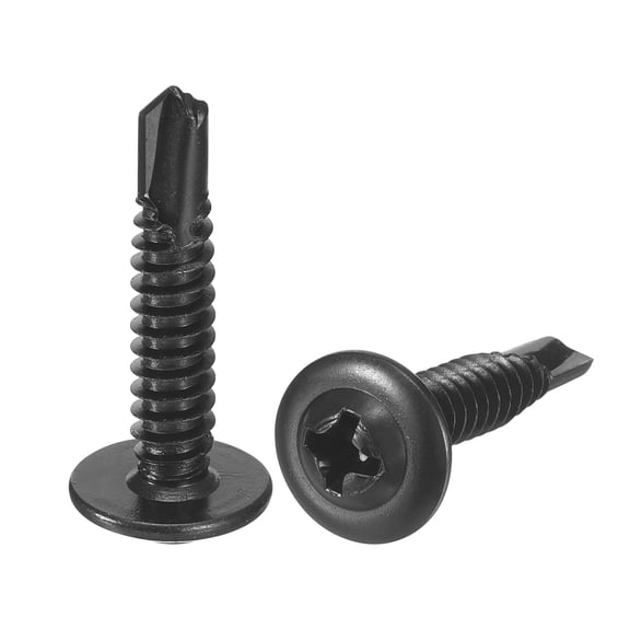 200Pcs #10x1" Phillips Head Self Tapping Screws, Carbon Steel Self Drilling, Black