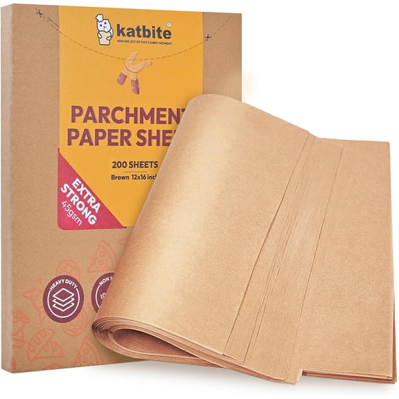 200Pcs 12x16 In Unbleached Parchment Paper for Baking, Precut Parchment Paper Sheets, Heavy Duty Flat Baking Paper, Half Sheet Baking Sheets for Baking Cookies, Cooking, Air Fryer, Oven
