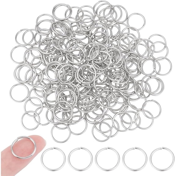 About 200Pcs 14mm 304 Stainless Steel Open Jump Rings 1mm Thick Metal O Ring Chainmail Connector Rings Large Hole Round Ring Connectors for DIY Crafts Necklaces Bracelets Keychains 1box