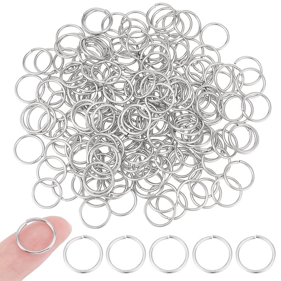 200Pcs 14mm 304 Stainless Steel Open Jump Rings 1mm Thick Metal O Ring Chainmail Connector Rings Large Hole Round Ring Connectors for DIY Crafts