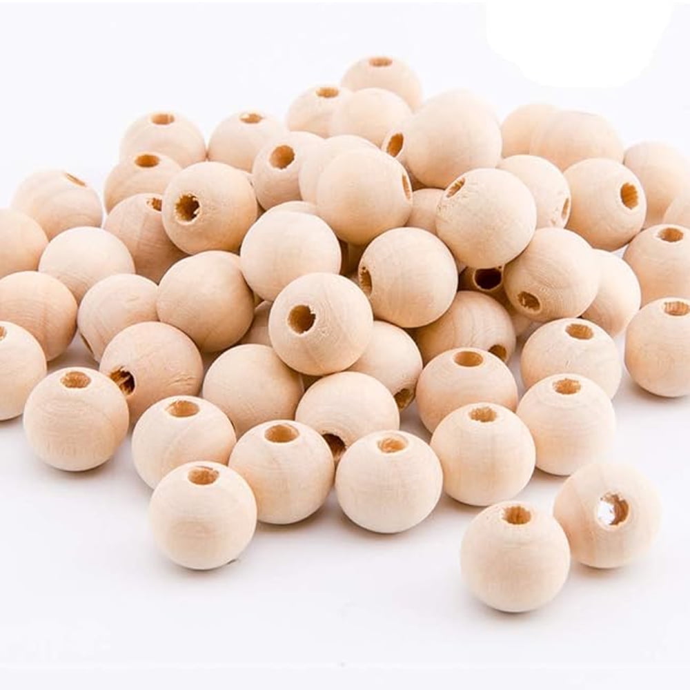 1000pcs 10mm Natural Wood Beads - Unfinished Round Spacer Beads For DIY Jewelry & Crafts
