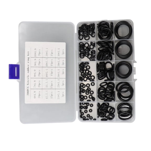 200Pcs 15-Size O-Ring Nitrile Washers Oil Seals for Plumbing, Automotive, Faucet