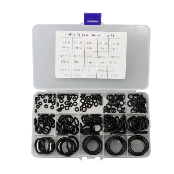 200Pcs 15 Sizes O Rings Assortment Rubber Sealing Gasket Washer for Plumbing,Gas,Automotive and Faucet Repair