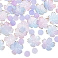 thumbnail image 1 of 200Pcs 19mm Acrylic Flower Beads, Cherry Blossom Gradient Gold-Plated Floral Spacer Bead Charm with Rose Cores for Jewelry Making Bracelet Necklace Earrings DIY Crafts, Purple, 1 of 6
