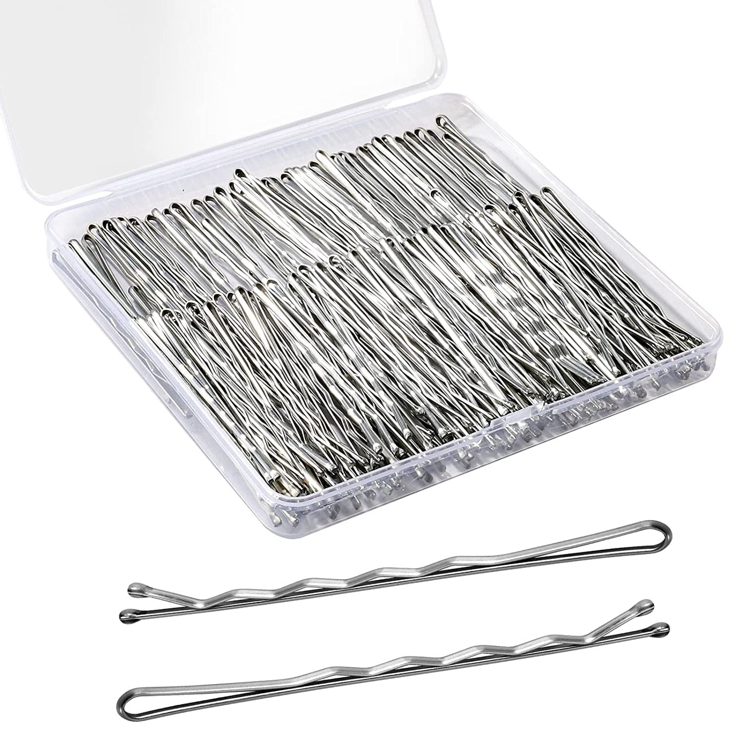200Pcs 2.75" Large Bobby Pins Silver, Jumbo Bobby Hair Pins Brown Bobby