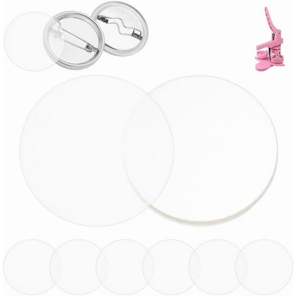 200Pcs 2.8 Inch Badge Films for 2.3 Inch Button Maker Machine Transparent Badge Protective Film Clear Film for Round Button DIY Arts Crafts Supplies DIY