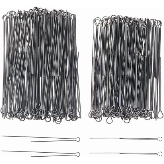 200Pcs 2 Style 304 Stainless Steel Fishing Looped Spinner Shaft Wire Spinner Bait for Fishing Lure Making Supplie 70x0.8mm and 70x0.7mm