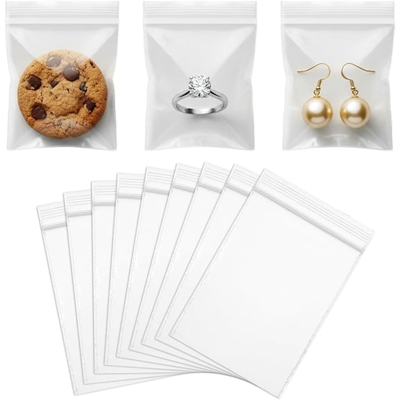 200Pcs 2"x2.8" 2 Mil Small Plastic Bags for Jewelry – Clear Reclosable Lock Seal Zipper Poly Bags, Mini Multipurpose Storage for Beads, Crafts, Small Parts, Candy, Pill Organizing