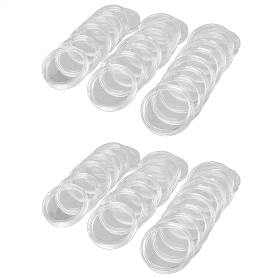 200Pcs 21mm Round Clear Plastic Coin Holder Capsules Box Storage Clear ...