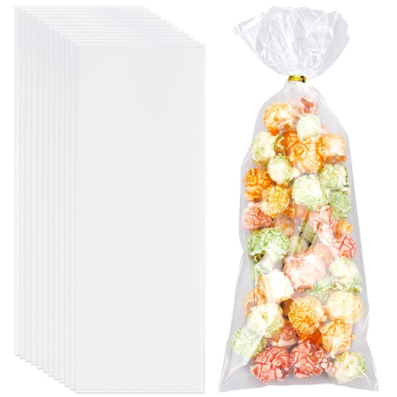 200Pcs 3.5 x 10 Inch Cellophane Treat Bags Clear Cello Bag Long Plastic ...