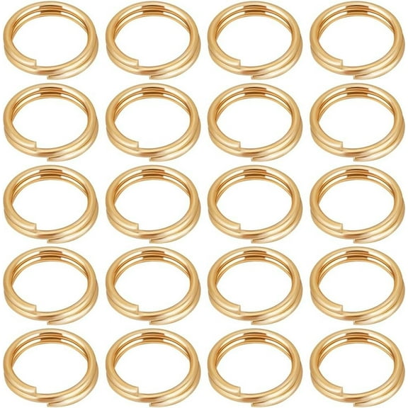 200Pcs 304 Stainless Steel Split Rings Double Loop Jump Rings Flat Round Real 18K Gold Plated 5x1mm Inner Diameter: 3.5mm for DIY