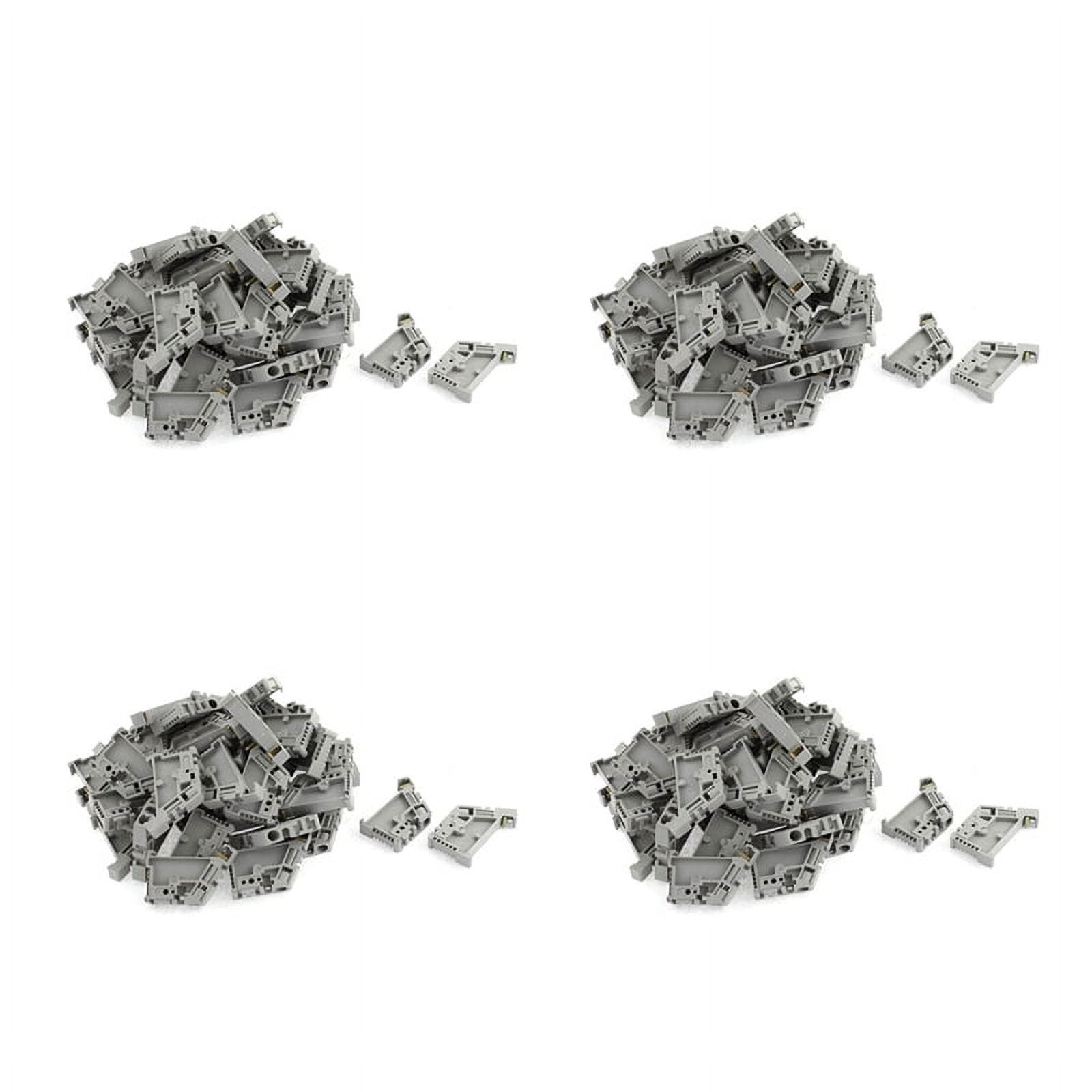 200Pcs 35mm DIN Rail Terminal Block End Stopper Mounting Clips