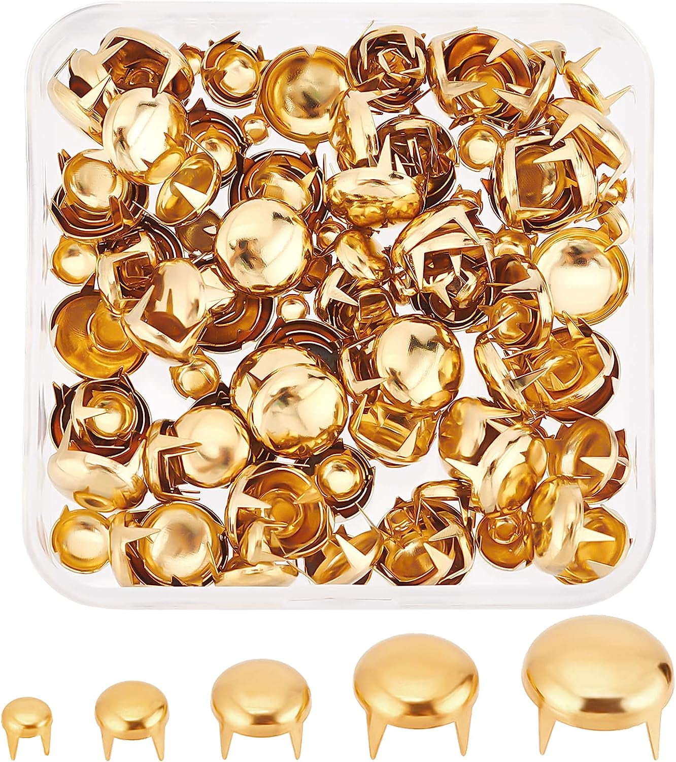 200Pcs 4/6/8/10/12mm Round Dome Rivets Claw Rivet Nailheads Spots Stud ...