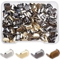 thumbnail image 1 of 200Pcs 4 Color Brass Belt Staples Claps 8x5mm Rectangle Metal Leather Staples Leather Button, 1 of 5