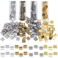 thumbnail image 1 of 200Pcs 4 Colors Metallic Colours Glass Seed Beads 2-Hole Rectangle Mixed Color 5x4.5~5.5x2~2.5mm Hole: 0.5~0.8mm 50Pcs/color, 1 of 9