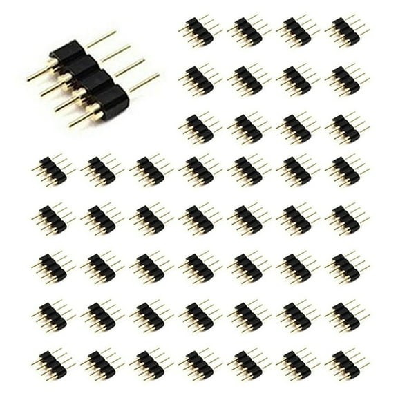200Pcs 4 Pin Rgb Led Strip Male Plug Adapter Connector for 3528 5050 Strip Light