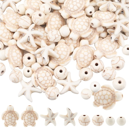 200Pcs 4 Styles DIY Beads Kits Including Turquoise Magnesite Beads Mixed Dyed and Undyed Mixed Shapes 6~15.5x6~14x5.5~8mm Hole: 1mm