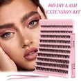 thumbnail image 1 of 200Pcs 40D D Curl Eyelash Extensions Kit – Wispy Fluffy Natural Lashes with Bond & Seal, Precision Tweezer for Beginners, Easy DIY Home Application, 1 of 10