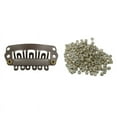 thumbnail image 1 of 200Pcs 5Mm Blonde Color Silicone Lined -Rings & 10Pcs Brown Snap Clips U-Shape Metal Clips for Hair Extensions Diy, 1 of 6