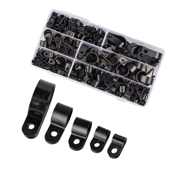 200Pcs 6 Size Cable Clips Nylon Cable Clamp Wire Mounting Clips Thickening Cable Management Clip Easy to Install