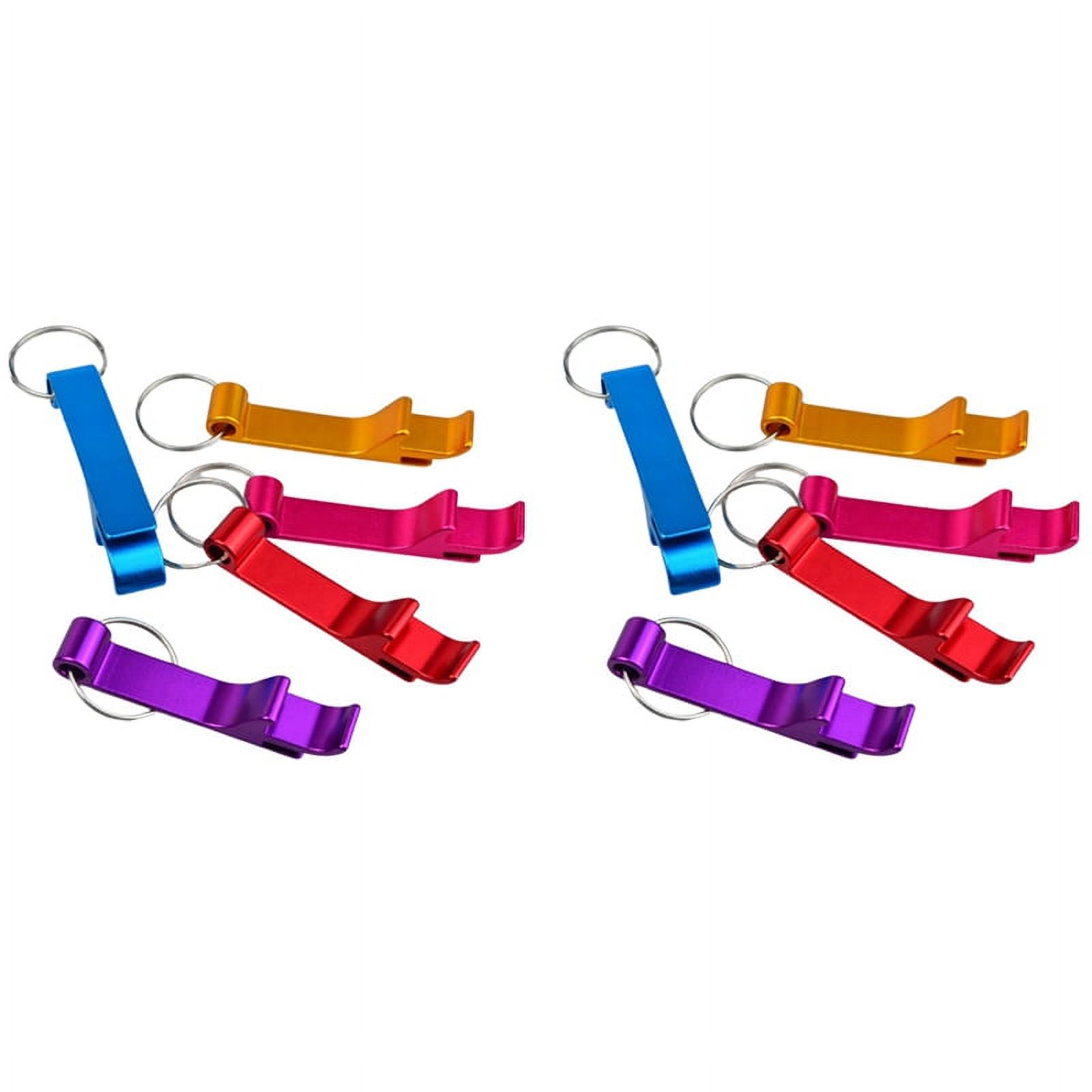 200Pcs 8 Color Metal Bottle Opener, Split Key Ring Chain Keychain Bulk Aluminum Pocket Claw Bar Soda Beer Bottle Opener