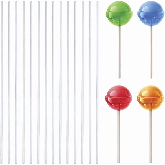 About 200Pcs Acrylic Dowel Rods Clear Lollipop Sticks 25.1x0.3cm Cake Topper Sticks for Candy Dessert Chocolate Handmade DIY CraftsDiameter:3mm Clear 1bag