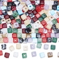 200Pcs Acrylic Imitation Gemstone Besds Large Hole Beads Cube Two Tone ...