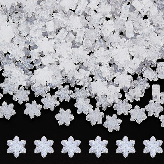 200Pcs Acrylic Snowflake Beads 14.5mm Clear Snowflake Spacer Beads for DIY Jewelry Making Hole: 4mm Clear